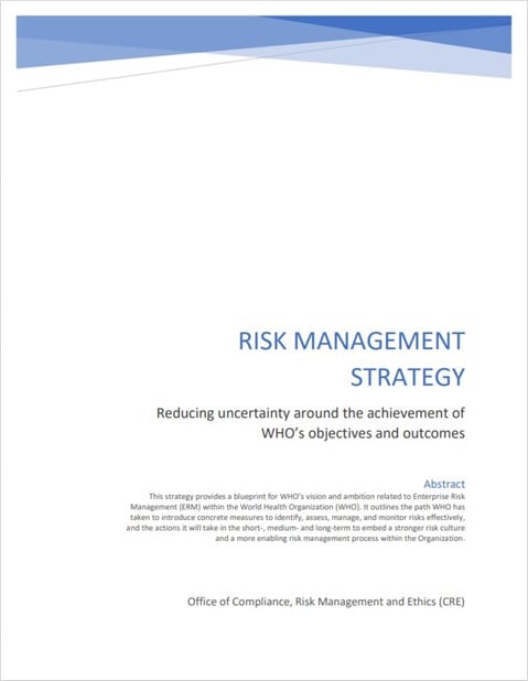 WHO Risk Management Strategy