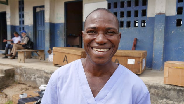 Smiling health worker