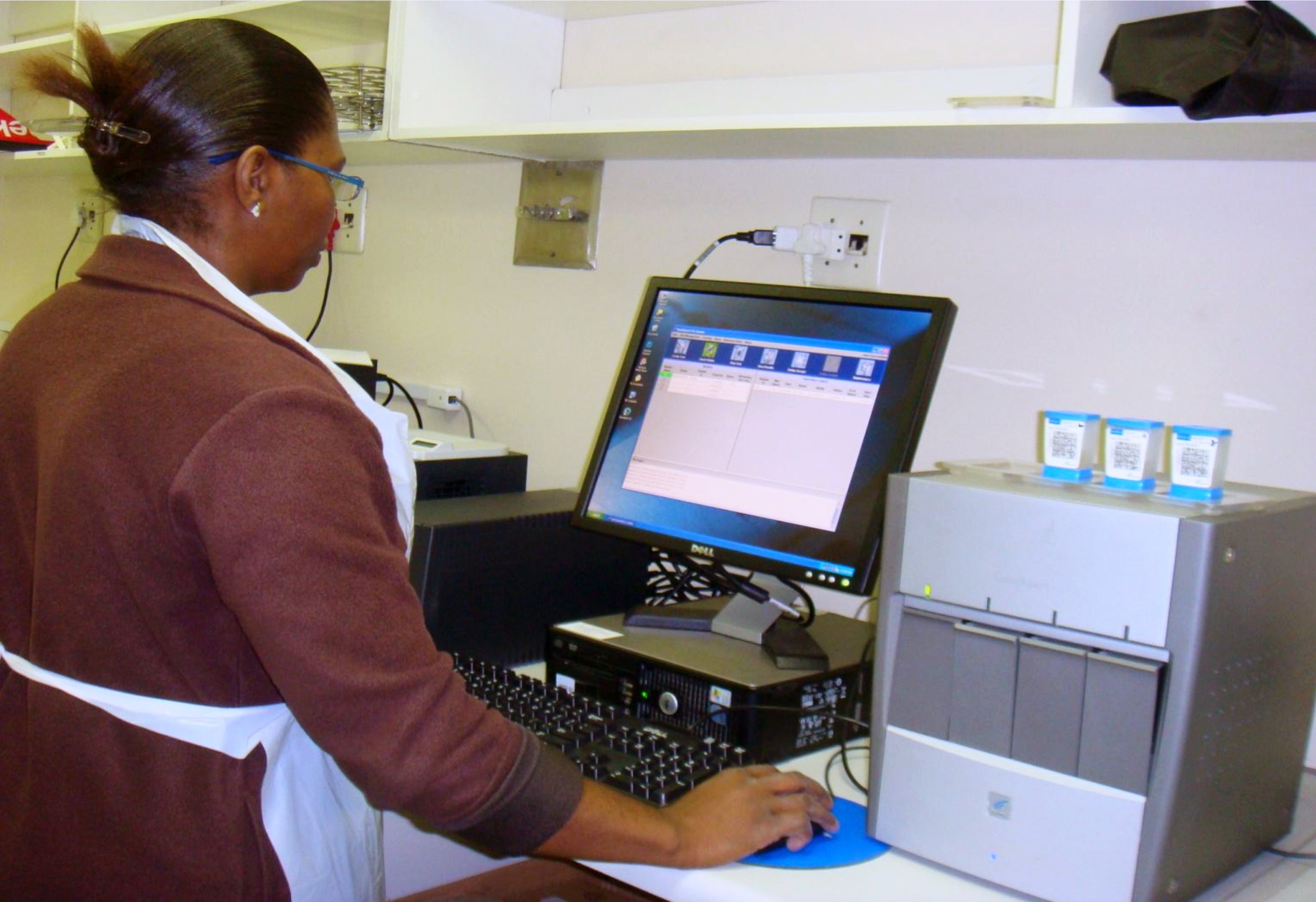Laboratory staff in South Africa