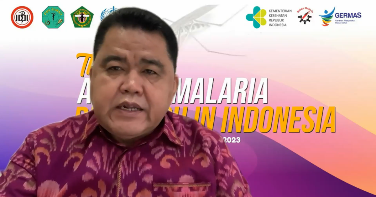 Screenshot of a webinar on malaria in Indonesia.
