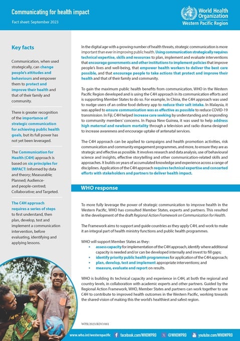 Communication for Health (C4H) at a glance